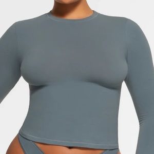 Skims cotton jersey long sleeve top